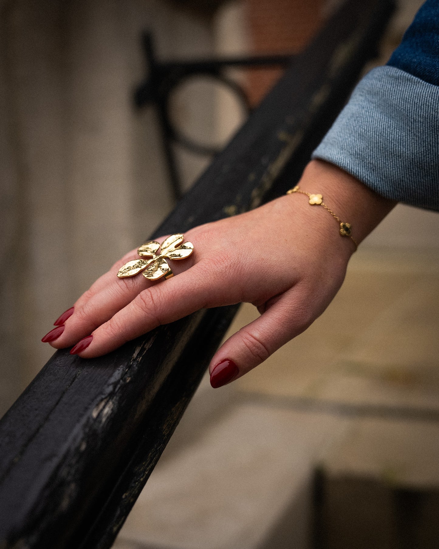 Autumn Clover Bracelet