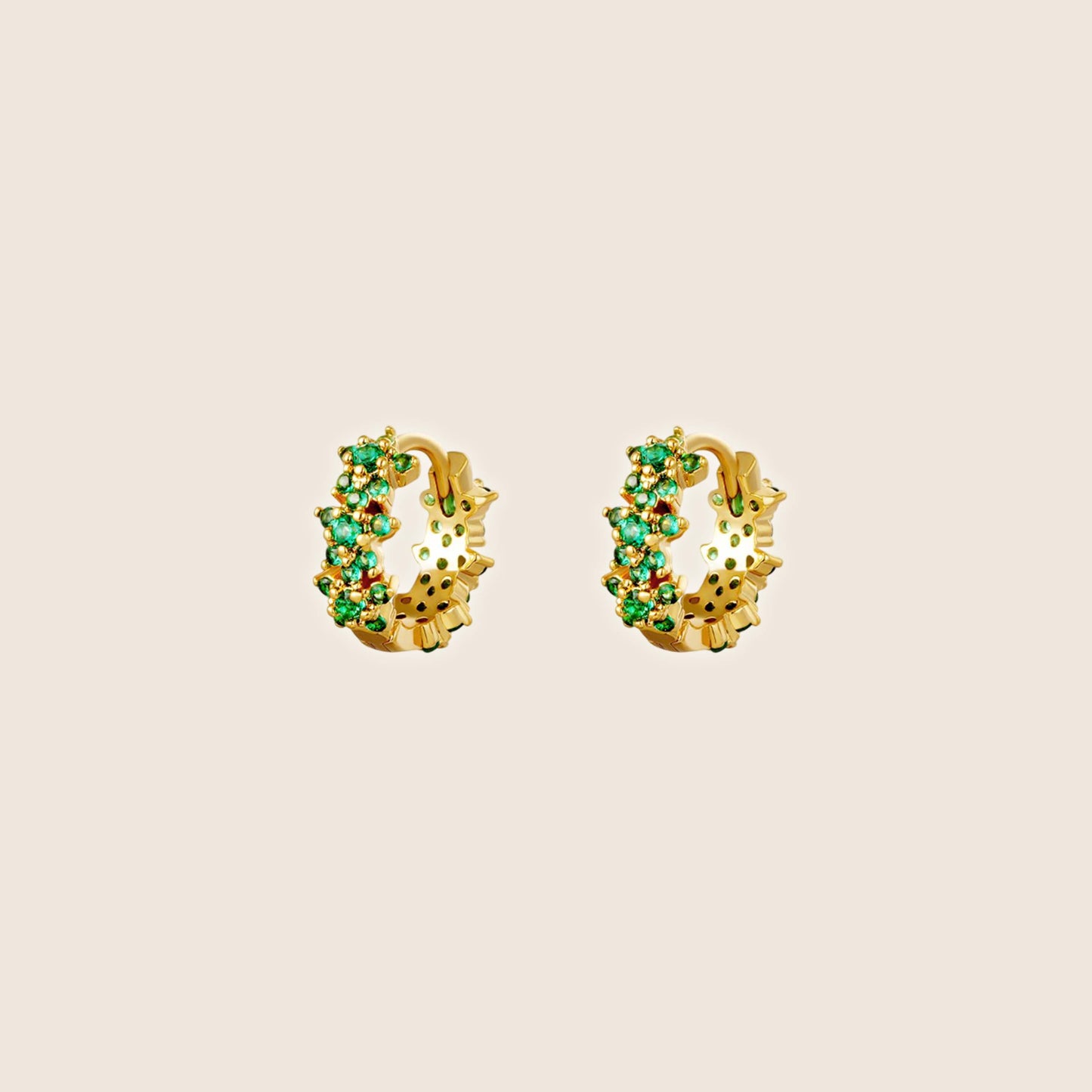 Mini Flower Hoops Green