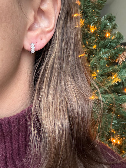 Mini Flower Hoops Silver